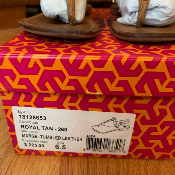 Genuine Tory Burch leather sandals. - Picture 2 of 8